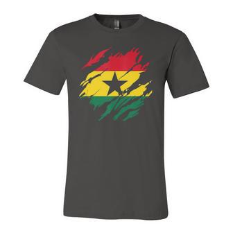 Ghanaian Flag Ghana Torn Print Jersey T-Shirt | Mazezy