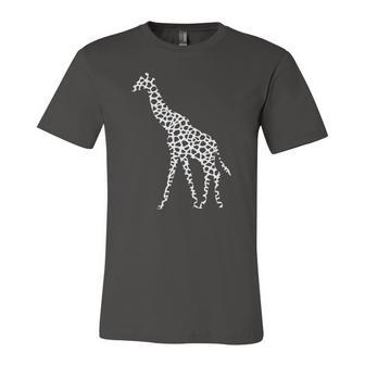Giraffe White Pattern Graphic Animal Print Jersey T-Shirt | Mazezy