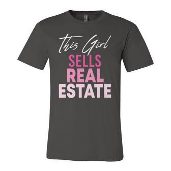 This Girl Sells Real Estate Realtor Real Estate Agent Broker Jersey T-Shirt | Mazezy