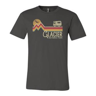 Glacier National Park Retro Style Mountain Vintage Montana Jersey T-Shirt | Mazezy
