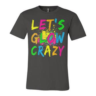 Lets Glow Crazy Retro Colorful Party Jersey T-Shirt | Mazezy