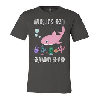 Grammy Grandma Gift Worlds Best Grammy Shark Unisex Jersey Short Sleeve Crewneck Tshirt - Seseable