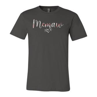 Grandma Floral Memaw Heart Present Jersey T-Shirt | Mazezy