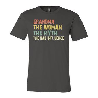 Grandma Woman Myth Bad Influence Vintage Jersey T-Shirt | Mazezy