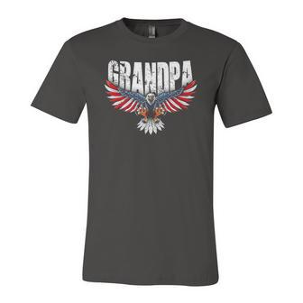 Grandpa Vintage Usa Flag Bald Eagle Patriotic 4Th Of July Jersey T-Shirt | Mazezy