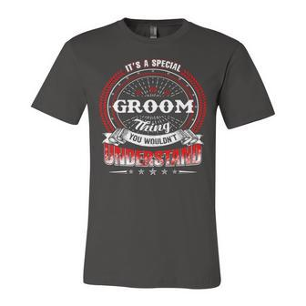Groom Shirt Family Crest Groom T Shirt Groom Clothing Groom Tshirt Groom Tshirt Gifts For The Groom Unisex Jersey Short Sleeve Crewneck Tshirt - Seseable