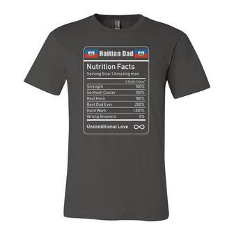 Haitian Dad Nutrition Facts Fathers Day Jersey T-Shirt | Mazezy