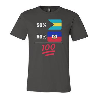 Haitian Plus Bahamian Mix Flag Heritage Jersey T-Shirt | Mazezy