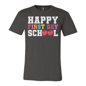 Happy First Day Of School Back To School Teachers Kids Unisex Jersey Short Sleeve Crewneck Tshirt - Seseable