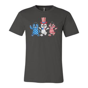 Happy Fourth Of July Patriotic Animals Penguin Usa Flag Jersey T-Shirt | Mazezy