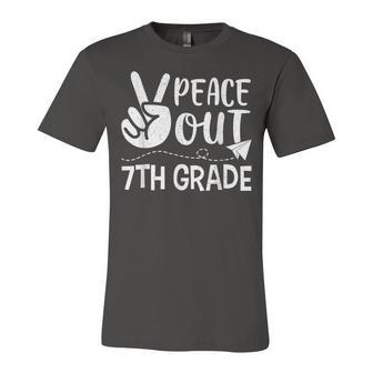Happy Last Day Of School Retro Peace Out 7Th Grade Jersey T-Shirt | Mazezy