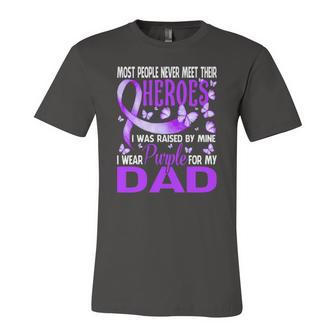 My Heroes I Wear Purple For My Dad Pancreatic Cancer Jersey T-Shirt | Mazezy AU