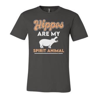 Hippos Are My Spirit Animal Hippopotamus Lover Retro Jersey T-Shirt | Mazezy