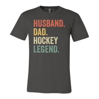 Hockey Player Husband Dad Hockey Legend Vintage Jersey T-Shirt | Mazezy