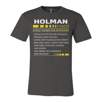 Holman Name Gift Holman Facts Unisex Jersey Short Sleeve Crewneck Tshirt - Seseable