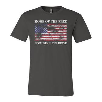 Home Of The Free Because Brave Grunge Jersey T-Shirt | Mazezy