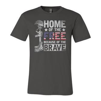 Home Of The Free Because Of The Brave Proud Veteran Soldier Jersey T-Shirt | Mazezy