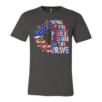 Home Of The Free Because Of The Brave Sunflower 4Th Of July Unisex Jersey Short Sleeve Crewneck Tshirt - Seseable