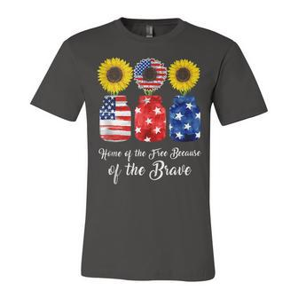 Home Of The Free Because Of The Brave Sunflower 4Th Of July Unisex Jersey Short Sleeve Crewneck Tshirt - Seseable