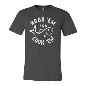 Hookem And Cookem Fishing Jersey T-Shirt | Mazezy