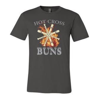 Hot Cross Buns Pattern Flute Player For Dad Jersey T-Shirt | Mazezy