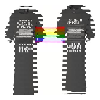 We Are All Human Pride Rainbow Ally Top Gay Pride Flag Jersey T-Shirt | Mazezy