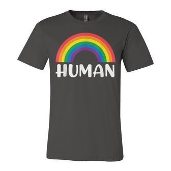 Human Rainbow Lgbt Pride Homo Lesbian Pride Unisex Jersey Short Sleeve Crewneck Tshirt - Seseable