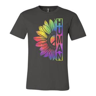 Human Sunflower Lgbt Tie Dye Flag Gay Pride Proud Lgbtq Jersey T-Shirt | Mazezy