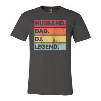 Husband Dad Dj Legend Dj Disc Jockey Music Player Raglan Baseball Tee Jersey T-Shirt | Mazezy