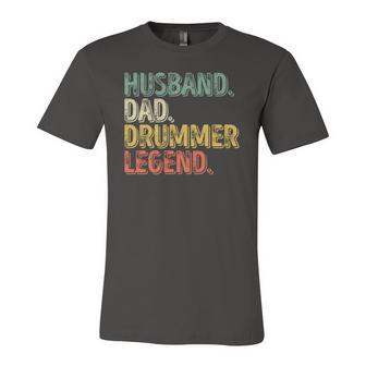 Husband Dad Drummer Legend Fathers Day Jersey T-Shirt | Mazezy