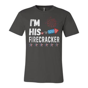 Im His Firecracker Cute 4Th Of July Matching Couple For Her Unisex Jersey Short Sleeve Crewneck Tshirt - Seseable
