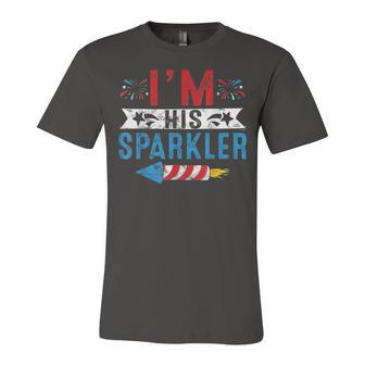 Im His Sparkler 4Th July His And Hers Matching Couples Unisex Jersey Short Sleeve Crewneck Tshirt - Seseable