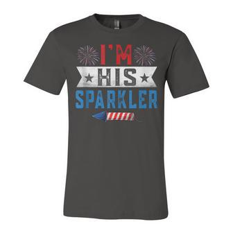 Im His Sparkler Cute 4Th Of July Matching Couple For Her Unisex Jersey Short Sleeve Crewneck Tshirt - Seseable