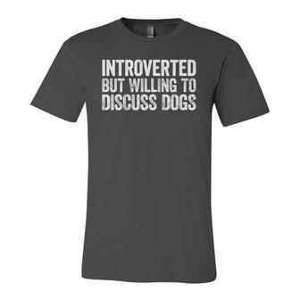 Introverted But Willing To Discuss Dogs Introvert Raglan Baseball Tee Jersey T-Shirt | Mazezy