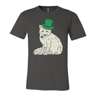 Irish Snow Arctic Fox Leprechaun Animal Cute St Patricks Day Jersey T-Shirt | Mazezy