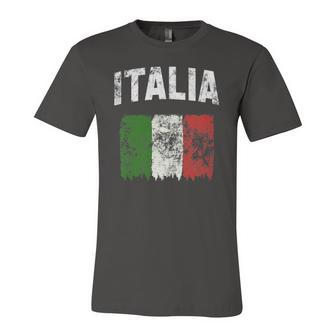 Italia Vintage Distressed Italian Flag Jersey T-Shirt | Mazezy