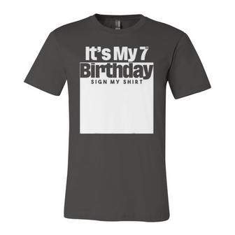 Its My 7Th Birthday Sign My 7 Years Kids Jersey T-Shirt | Mazezy