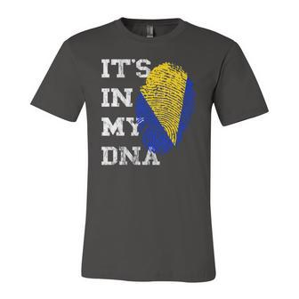 Its In My Dna Bosnia Herzegovina Genetik Bosnian Roots Jersey T-Shirt | Mazezy UK
