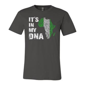 Its In My Dna Proud Nigeria Africa Usa Fingerprint Jersey T-Shirt | Mazezy