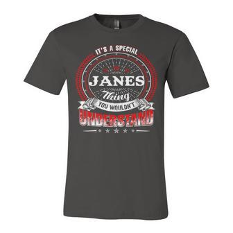 Janes Shirt Family Crest Janes T Shirt Janes Clothing Janes Tshirt Janes Tshirt Gifts For The Janes Unisex Jersey Short Sleeve Crewneck Tshirt - Seseable