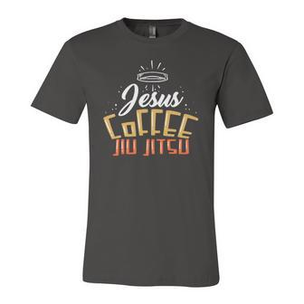 Jiu Jitsu Outfit For A Jesus And Coffee Lover Jersey T-Shirt | Mazezy