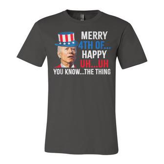 Joe Biden Confused Merry Happy 4Th Of July Jersey T-Shirt | Mazezy