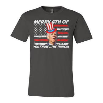 Joe Biden Dazed Merry 4Th Of You Know The Thing Jersey T-Shirt | Mazezy