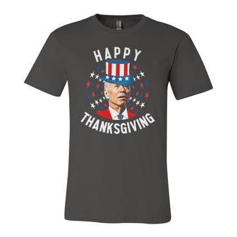 Joe Biden Happy Thanksgiving For Fourth Of July Red White Blue Star Jersey T-Shirt | Mazezy