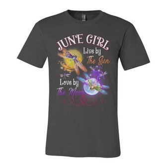 June Girl Lover Moon Dragonfly Funny Birthday Unisex Jersey Short Sleeve Crewneck Tshirt - Seseable