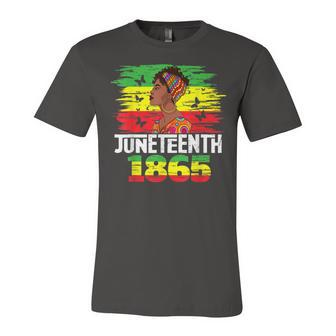 Juneteenth 1865 Independence Day Black Pride Black Jersey T-Shirt | Mazezy
