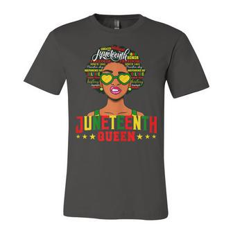 Juneteenth Natural Afro Queen Jersey T-Shirt | Mazezy