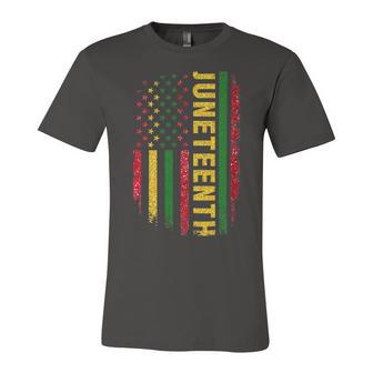 Juneteenth Us Flag Black King Melanin Dad Men Fathers Day Unisex Jersey Short Sleeve Crewneck Tshirt | Favorety CA