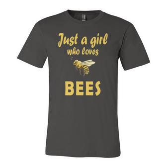 Just A Girl Who Loves Bees Beekeeping Bee Girls Jersey T-Shirt | Mazezy UK