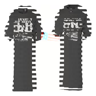 Just Here To Bang Funny Fireworks 4Th Of July Boys Men Kids Unisex Jersey Short Sleeve Crewneck Tshirt - Seseable